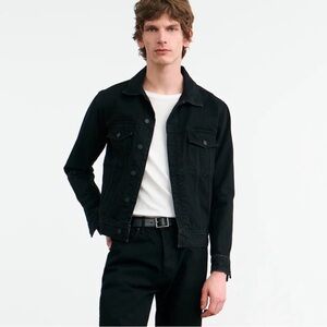 NILI LOTAN black denim jacket with stretch, size small